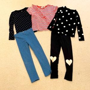 H&M Shirts and Leggings Five Pieces sz 5/6